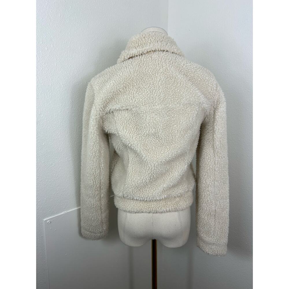 Abercrombie & Fitch Cropped Sherpa Trucker Jacket White XS - Picture 8 of 8